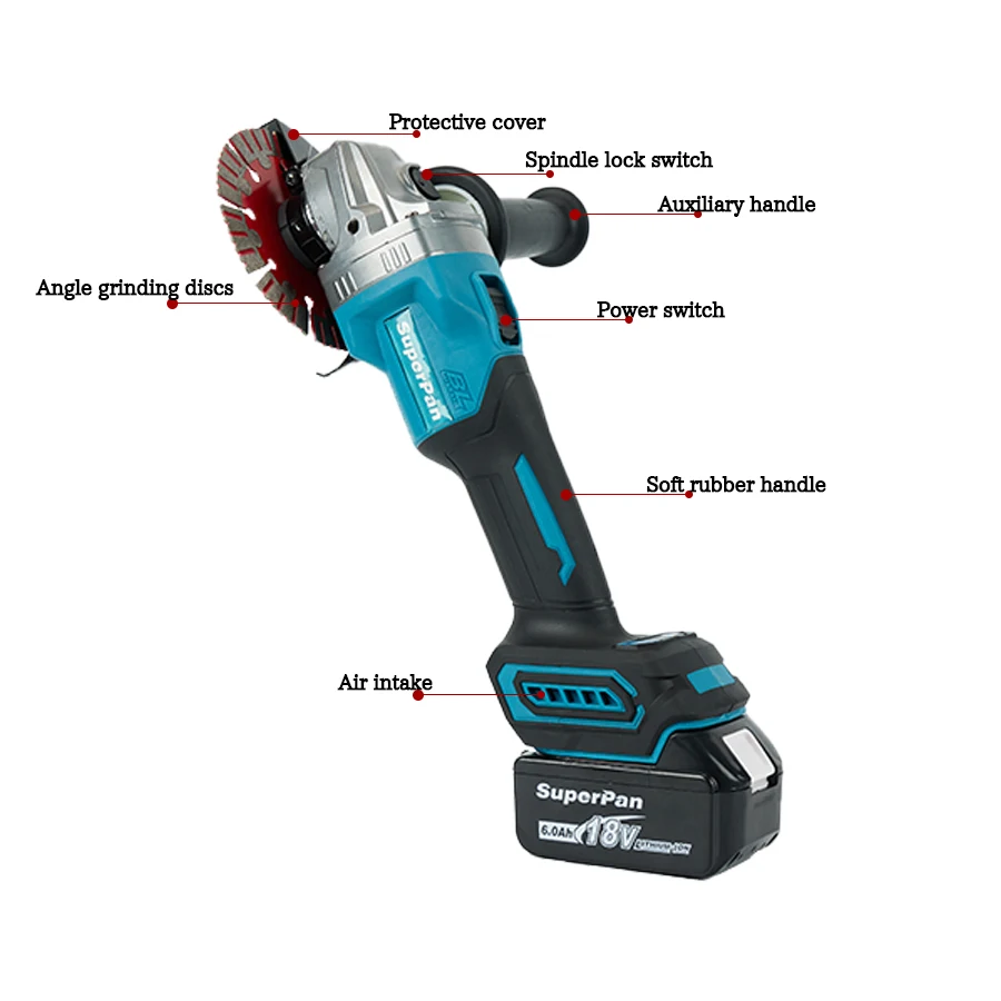 Makita lithium electric brushless Angle grinder pin wireless grinding machine Multi-functional cutting machine polishing machine