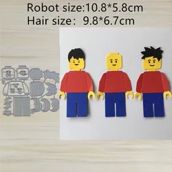 Robot Hair Clothing Boy Metal Cut Dies Stencils for Scrapbooking Stamp/Photo Album Decorative Embossing DIY Paper Cards
