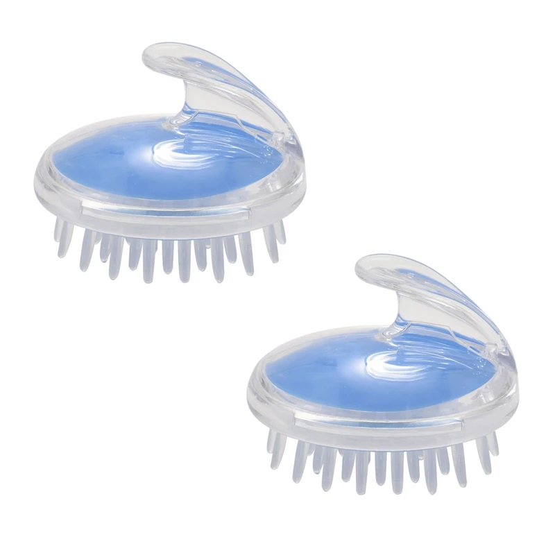 2Pc Shampoo Scalp Head Shower Massage Massager Cleaning Clean Scrub Hair Brush Comb, Random Colour