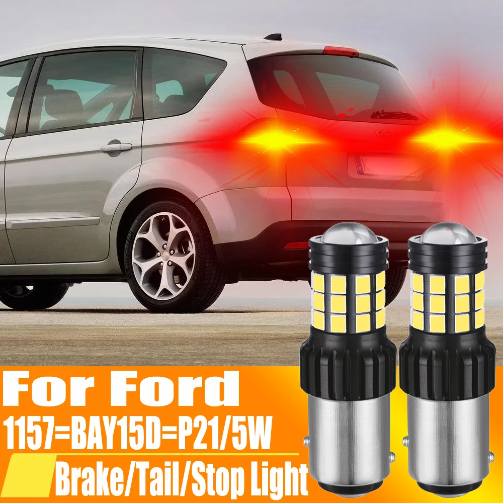 2pcs 1157 P21/5W BAY15D 7528 Led Brake Lights Diode Bulb Tail Lamp 12v For Ford Fiesta S Max Focus Kuga Kuga Transit Fusion Puma