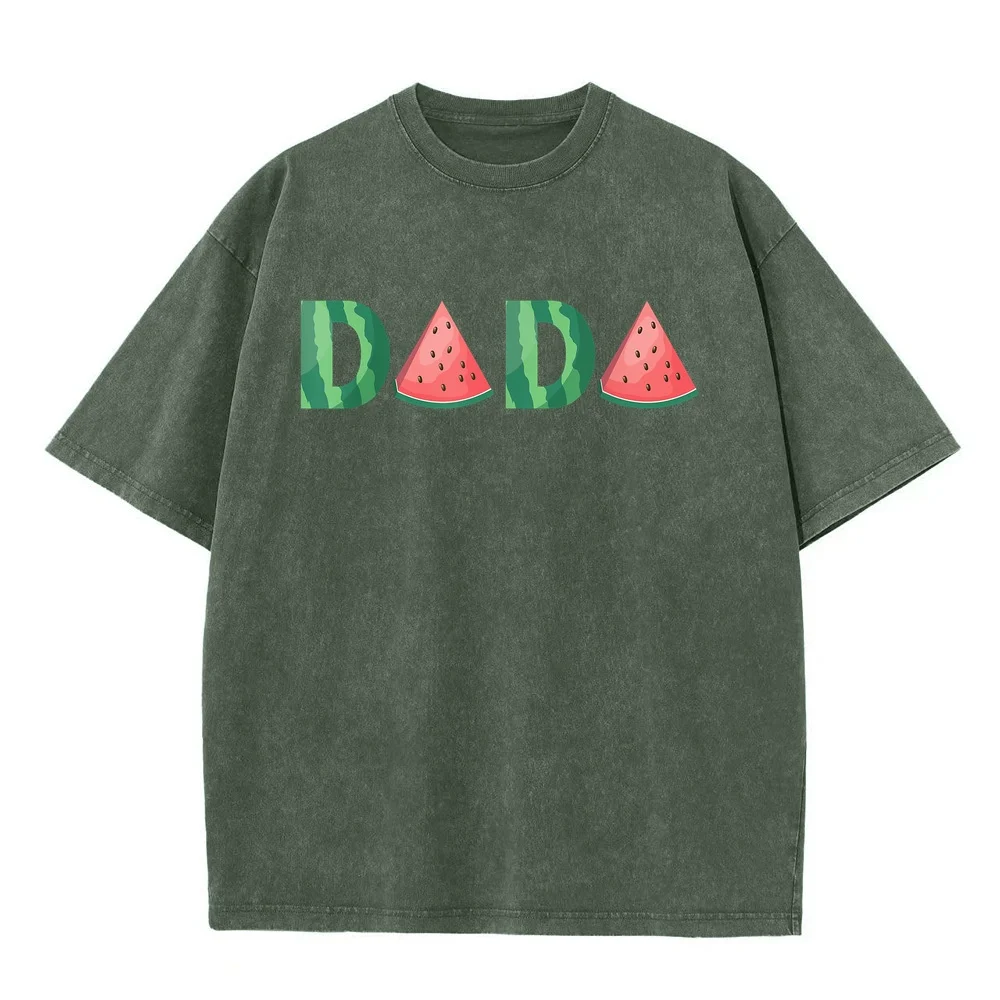 Dada Watermelon Funny Summer Fruit Gift Great Father's Day T-Shirt Men's Clothing T Shirts Man Streetwear Street Wear Graphic