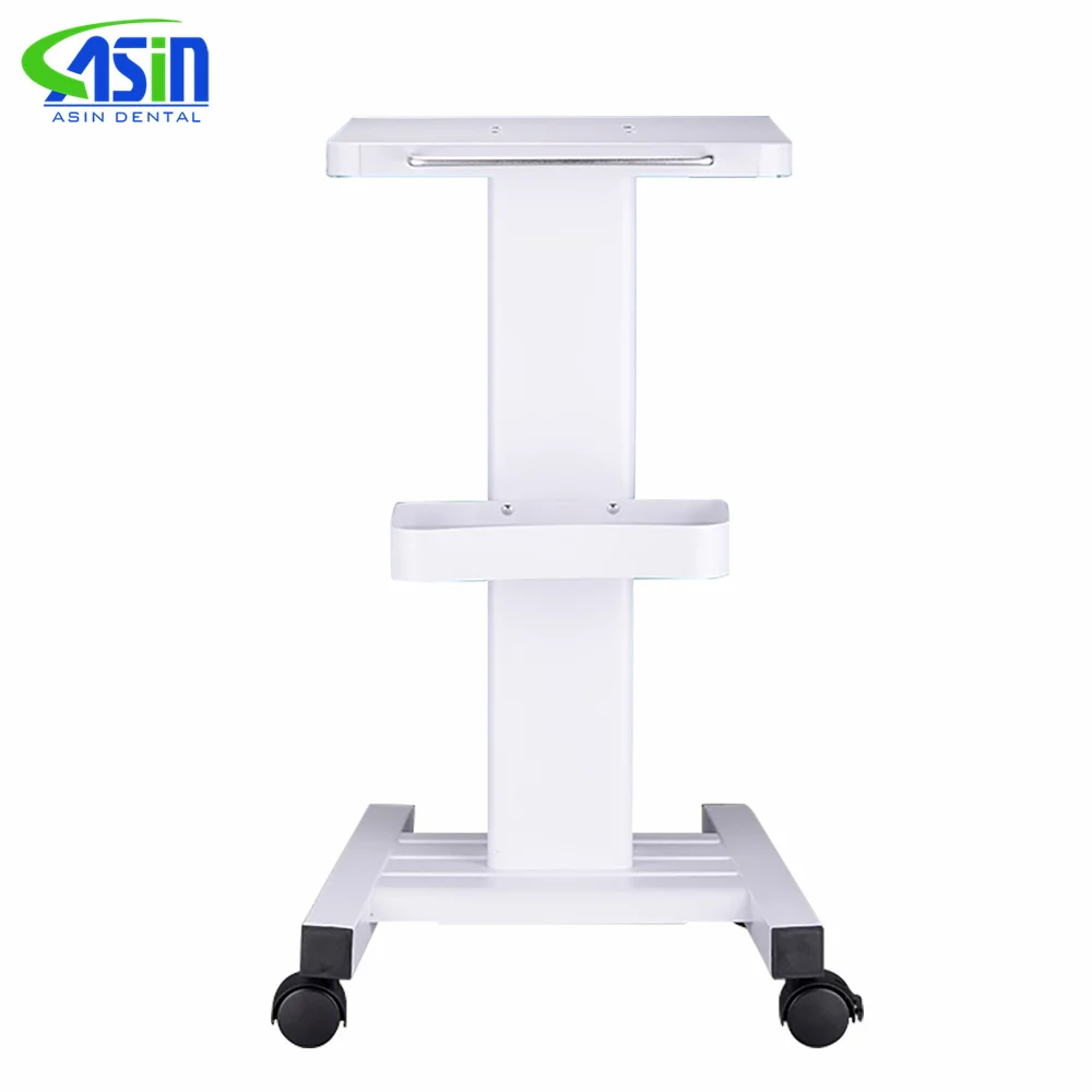 Medical Trolley Mobile Shelf Table Dental Unit Portable Cart with Swivel Brake Wheels and Socket for Dental Clinic Dentist Tool