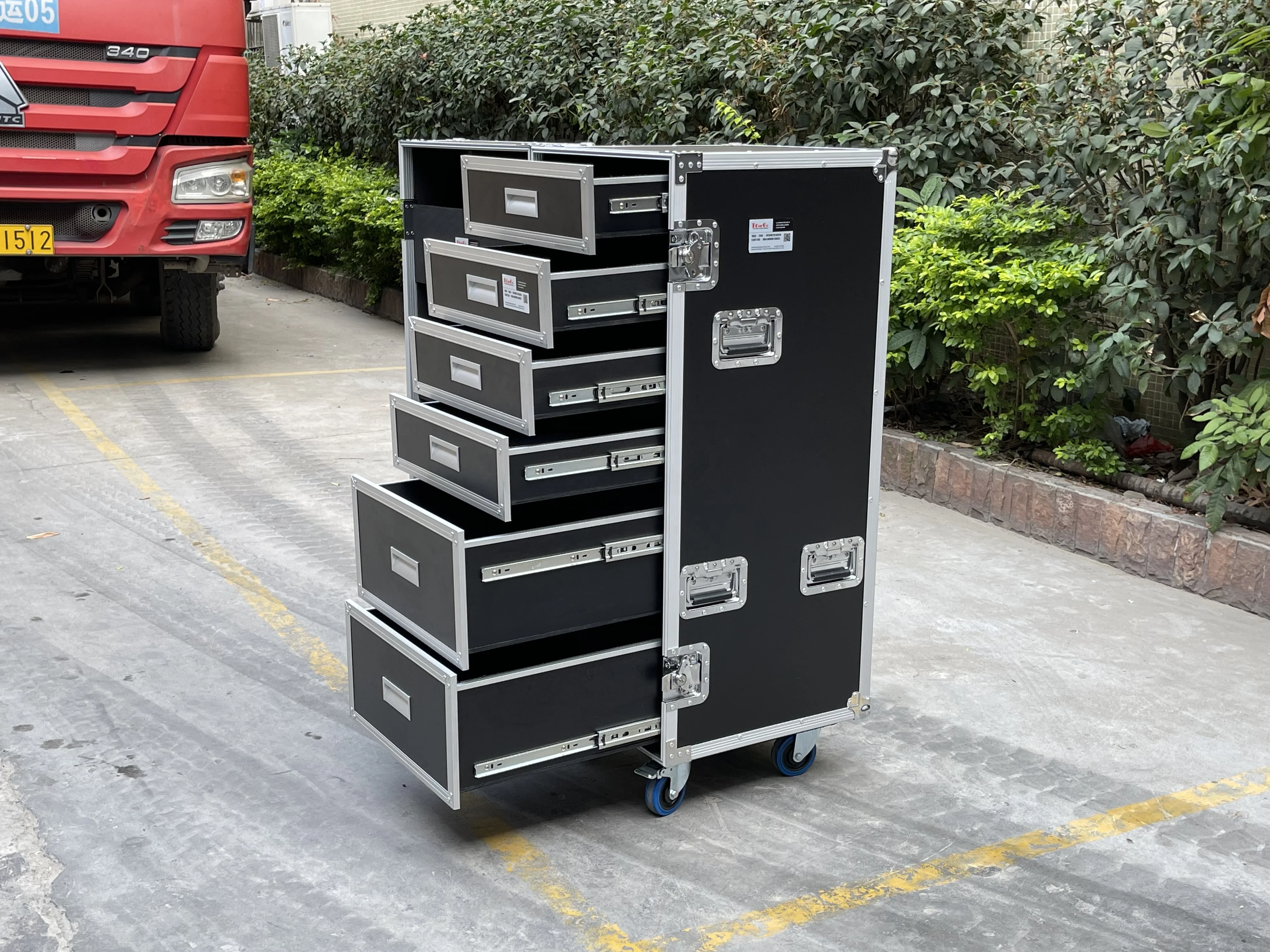 Ps Aangepaste Gereedschapskist Multifunctioneel Productiekantoor 6 Laden Kast Utility Flight Road Case