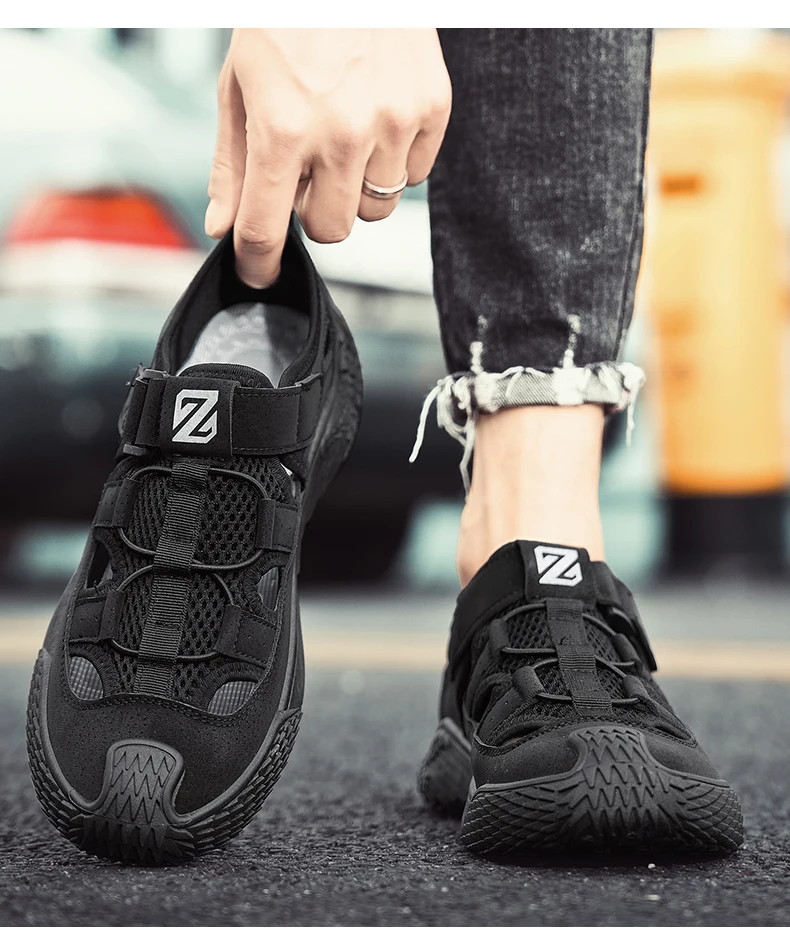 Große Sandalen für Herren, neues Sommermodell, trendig, vielseitig einsetzbar, lässige Sportsandalen, bequeme Sandalen mit weicher Sohle und hohlem Design für den Strand. – Detail 16