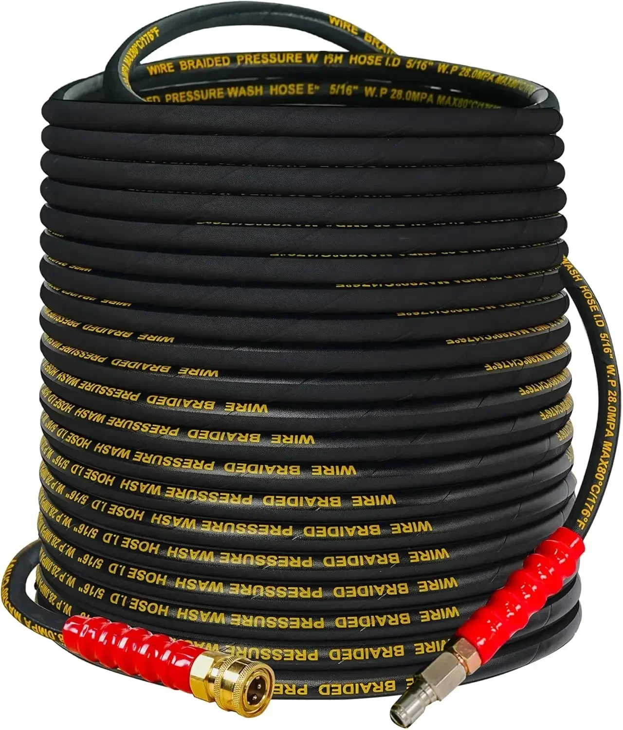 Kink Resistant Pressure Washer Hose 100FT, High Tensile Wire Power Washer Hose with 3/8 Inch Quick Connect, 4000 PSI