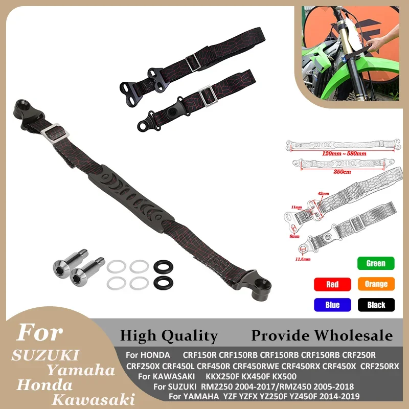 

Motocycle CNC Front & Rear Rescue Pull Strap Sling Belt Dirt Bike Motocross For Honda Kawasaki Suzuki Yamaha 125 250 350 450