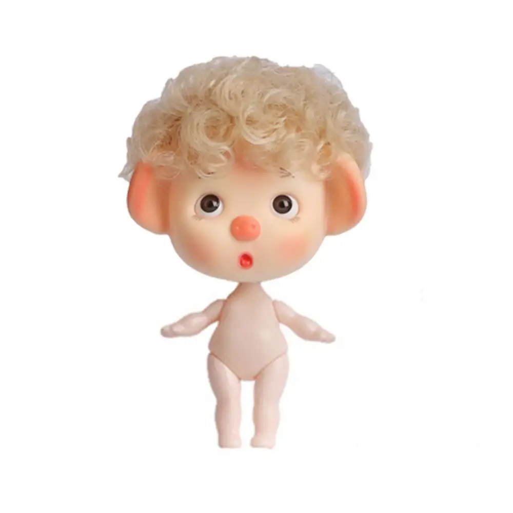 

Beautiful 1/12 BJD Movable Joint Doll Body Toys Moveable Nude 12 Ball Jointed Doll DIY Pig Head Doll Head with Hair Gift