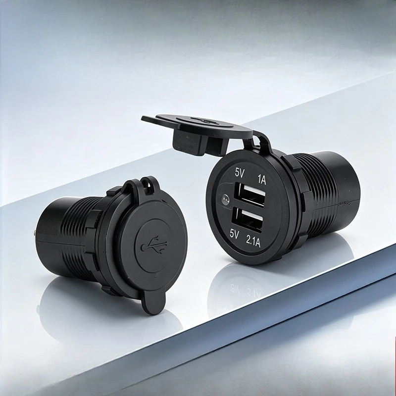 Modified Car Dual USB Charger Socket,3.1A Fast Charge 12‑24V With LED Indicator Light