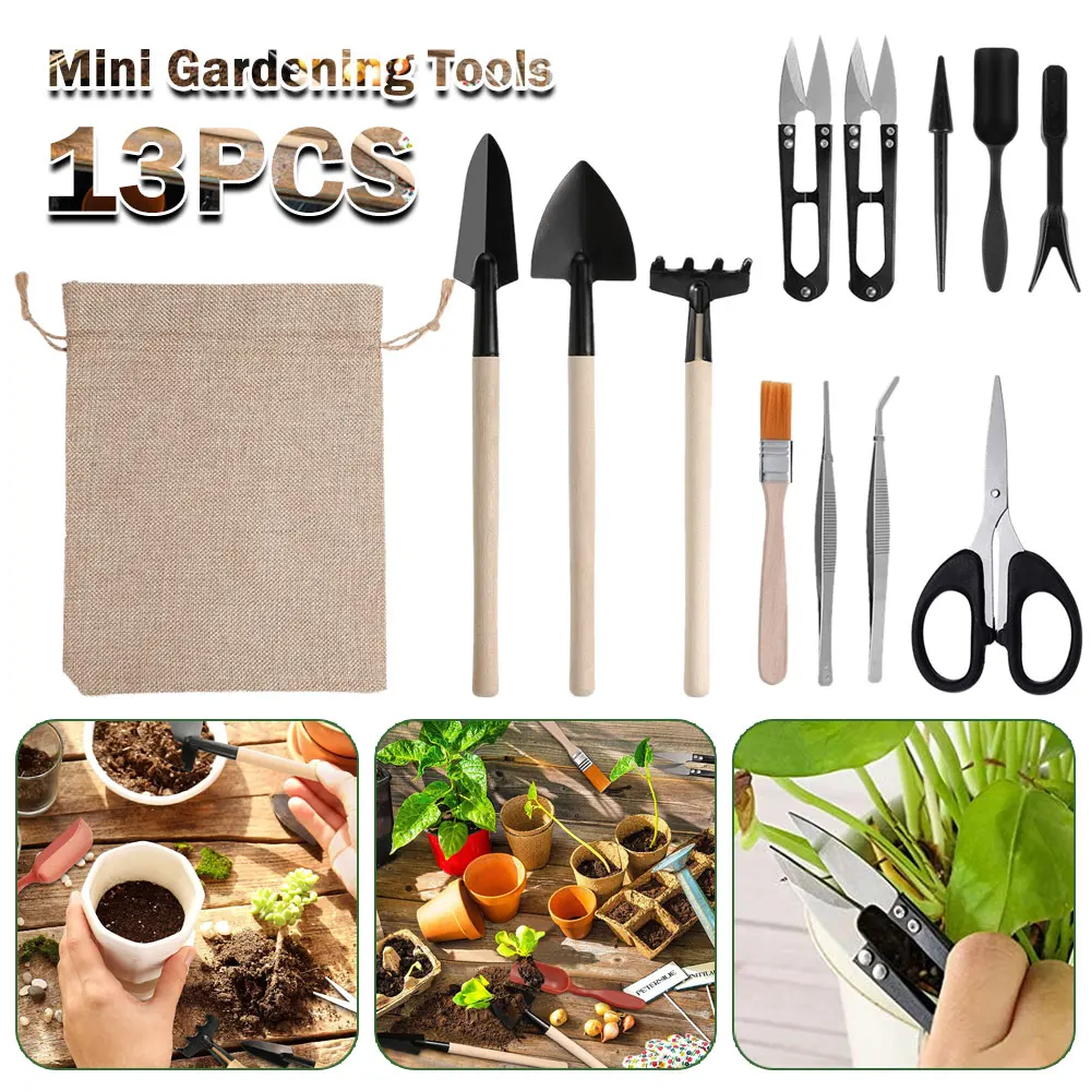 Succulent Plants Tools Mini Garden Hand Tools Transplanting Outdoor Bonsai Gardening Tools Set Succulent Miniature Planting Tool