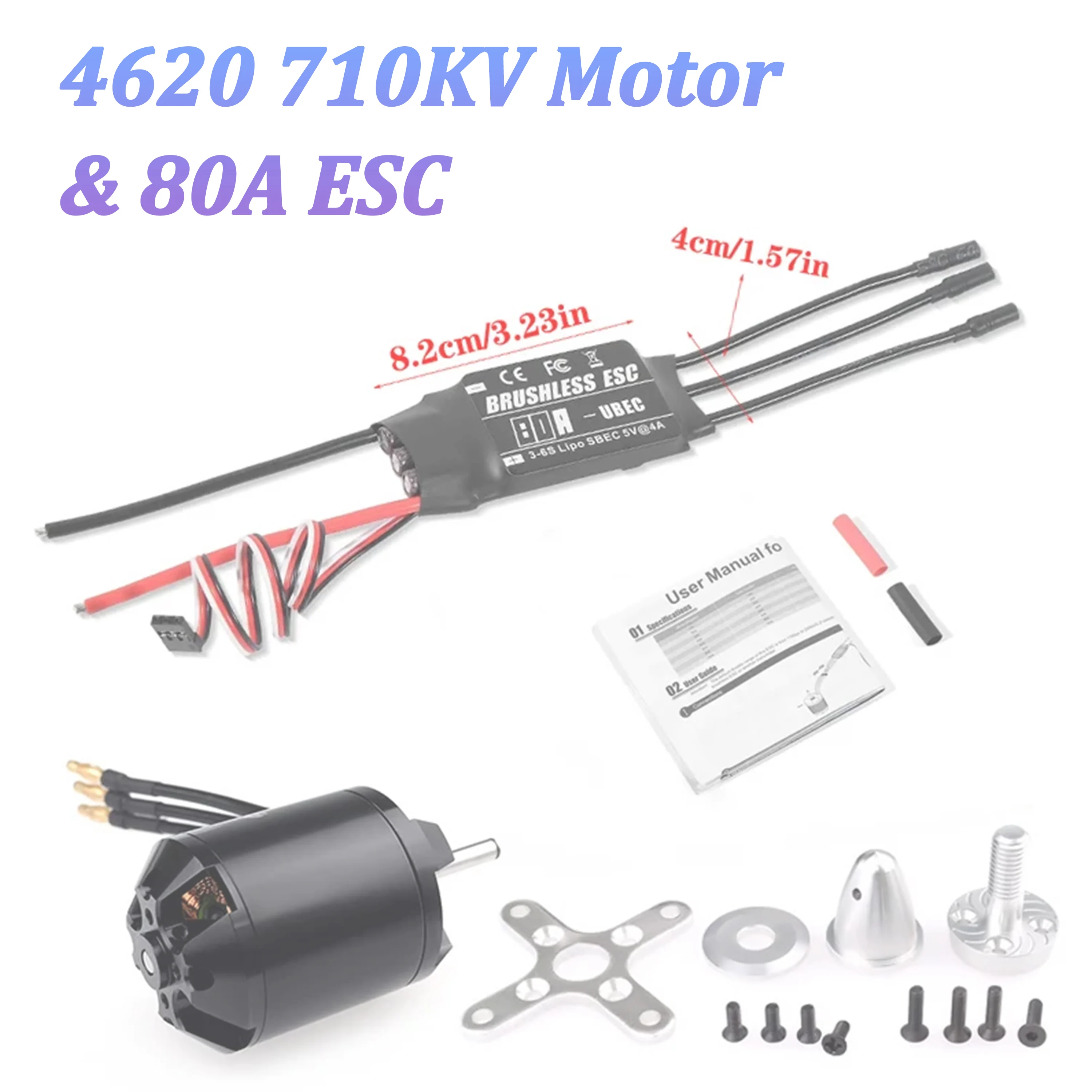 

Surpass Hobby 4260 Brushless Motor 600KV 710KV with 80A ESC Combo for RC Fixed-wing Airpalne Aircraft Drone Multicopters Parts