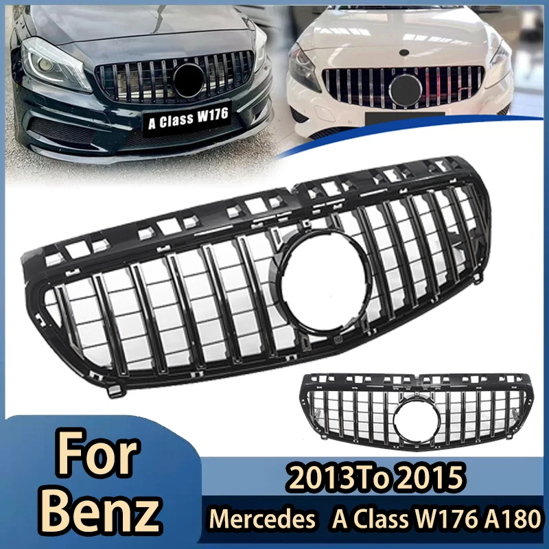 

Для Mercedes Benz A Class W176 A180 A200 A250 A45 Pre-Facelift 2013 2014 2015 GTR Стиль автомобиля Передний бампер Решетка почек Решетка