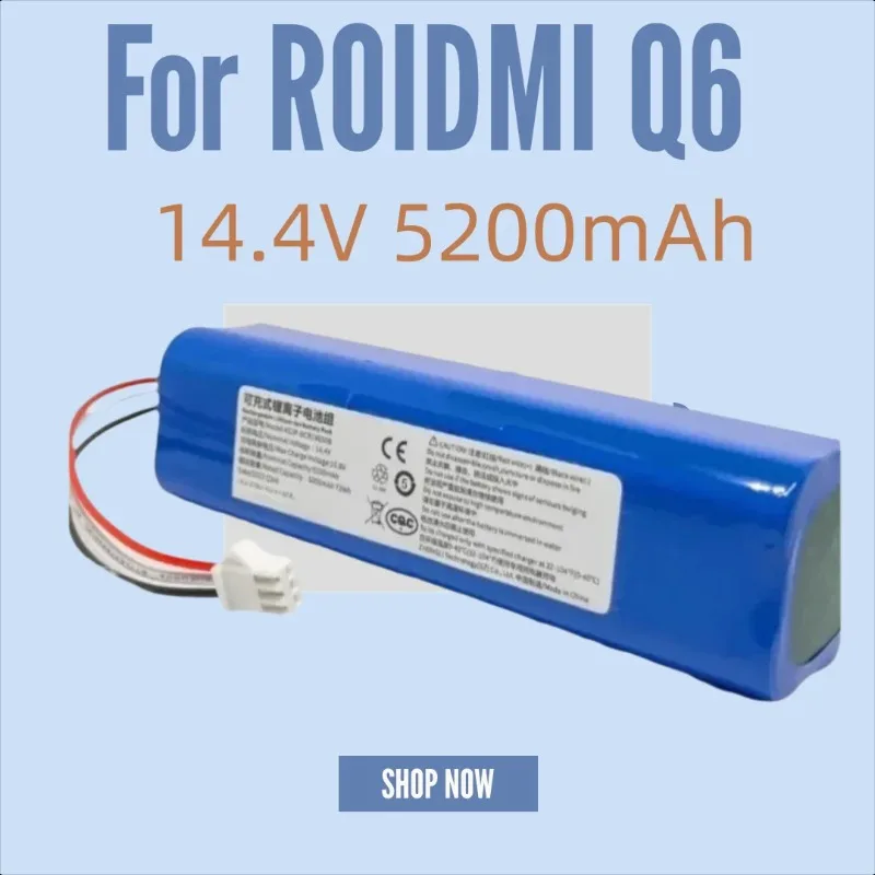 

New 14.4V 5200mAh for ROIDMI Q6 EVE EVA PLUS SDJ01RM Robot Vacuum Cleaner Spare PartS Battery
