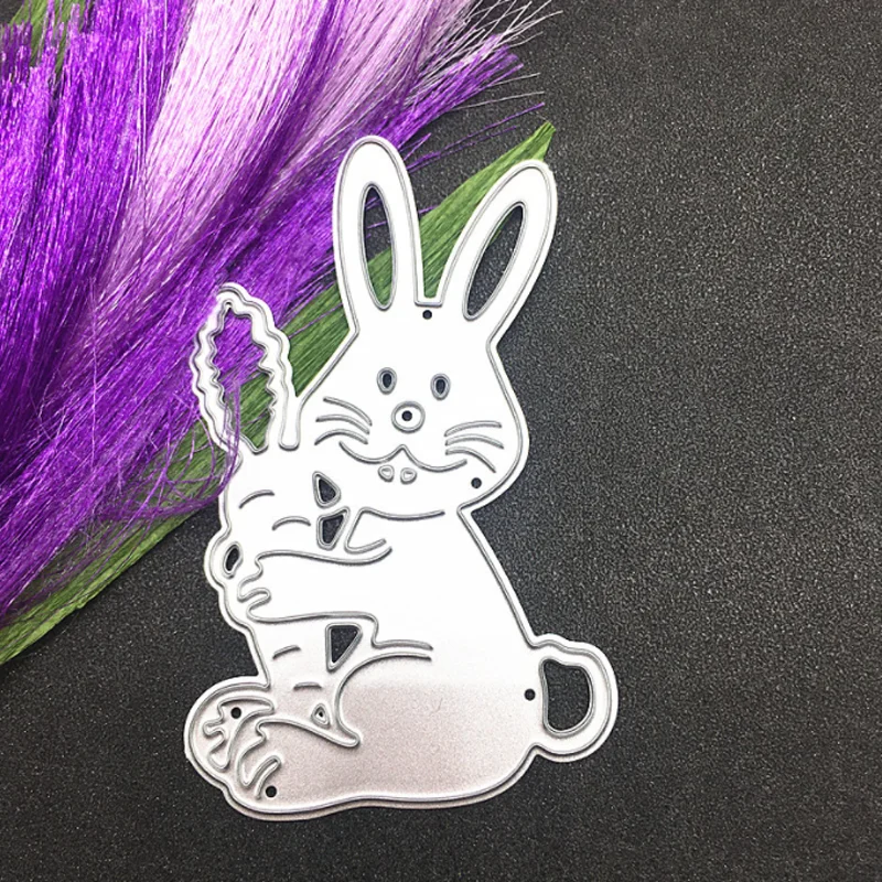 Little Rabbit Holding Radish Metal Cutting Dies DIY Scrapbook Die Cutout Wedding Party Craft Card Embossing Decoration Stencil