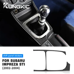Real Soft Carbon Fiber For Subaru Impreza STI 2002 2003 2004 Car Gear Shift Panel Sticker Accessories Interior Trim