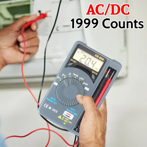 Digital Multimeter AC/DC LCD Voltmeter Tester Tool 1999 Counts Mini Auto Range Multimeter for Professional Electrician