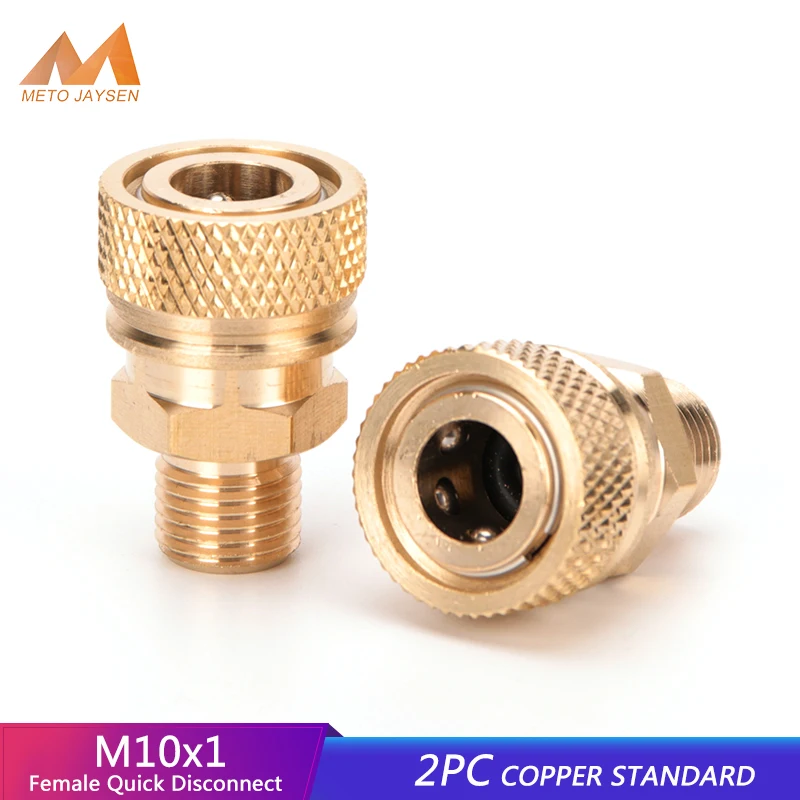 

2pcs M10 Thread Copper Quick Connect Couplings Fittings Quick Disconnect Release 8mm Air Refilling AdapterCoupler Sockets