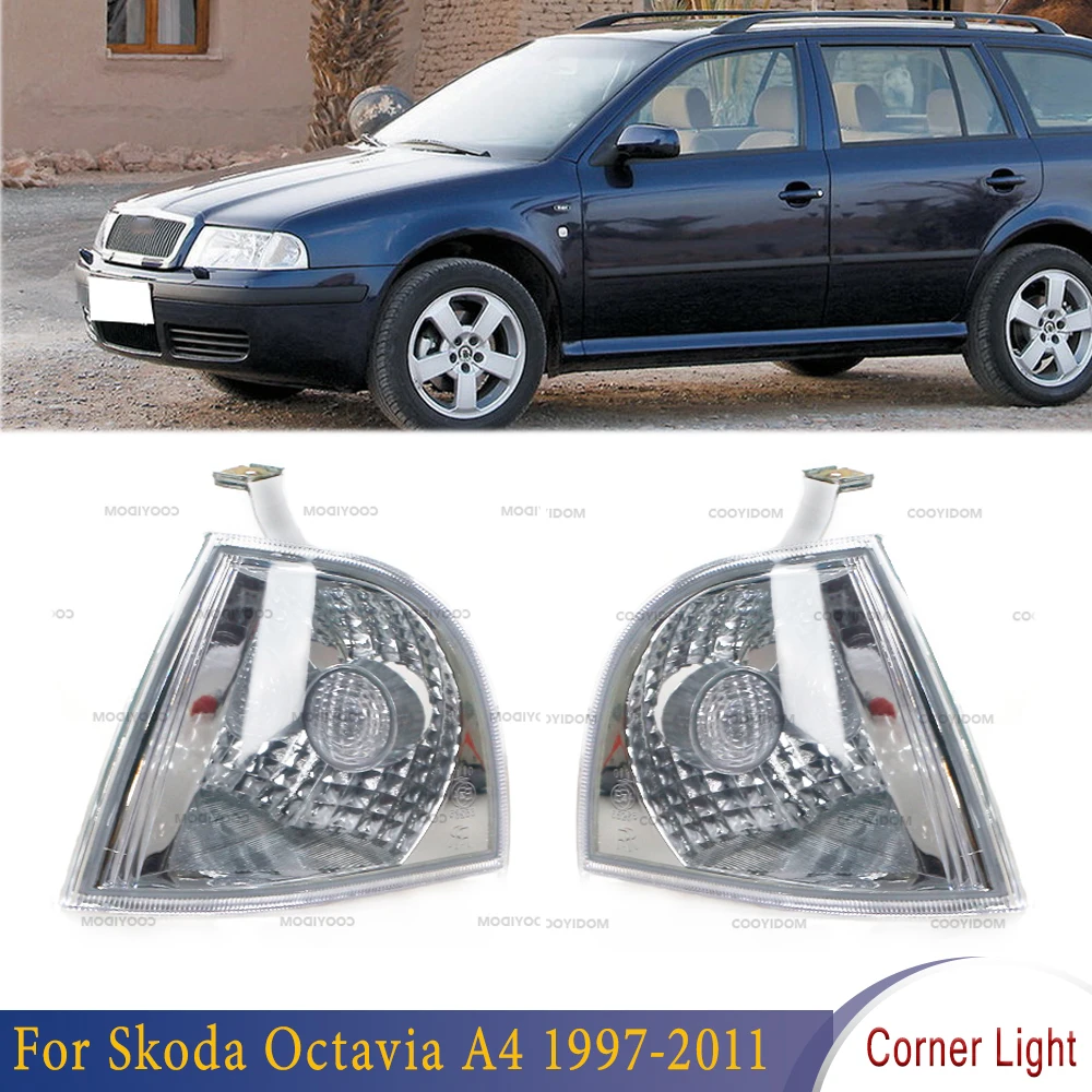 For Skoda Octavia A4 1997 1998 1999 2000 2001 2002 2003 -2011 Front Bumper Headlight Side Marker Corner Turn Signal Light Lamp