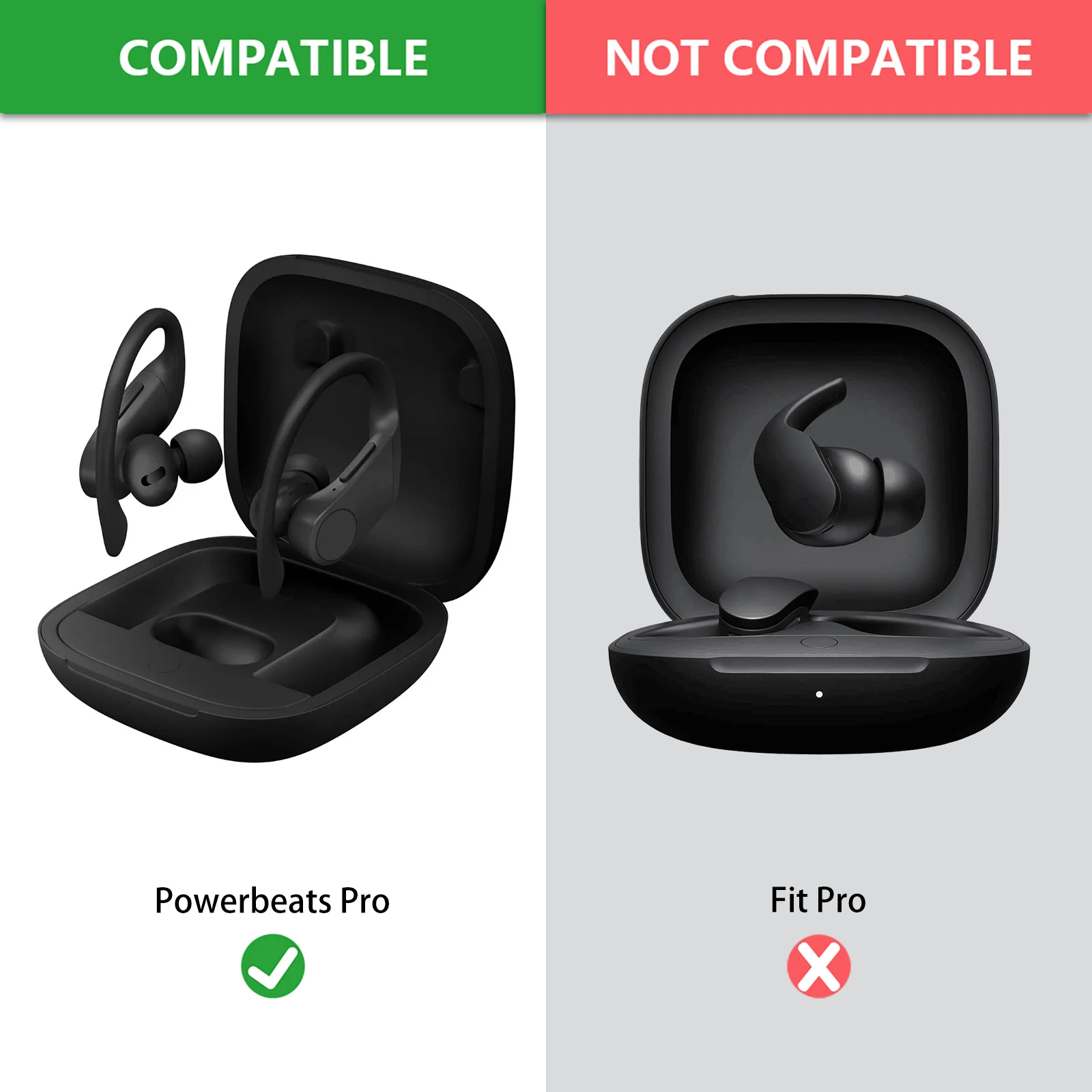 Custodia per PC Geekria compatibile con Beats Powerbeats Pro True Wireless Earbuds, Cover per auricolari