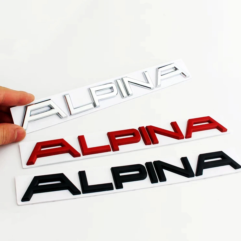 

1pcs 3D Metal ALPINA Letters Emblem Logo Car Stickers for Bmw E46 E90 E60 F10 F20 F30 Car Rear Trunk Badge Styling Accessories