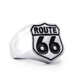 Beier 316L Stainless Steel Antique silve Fashion Male's  Biker ring Route 66 for men  High Quality fashion  ring  jewelry LR489