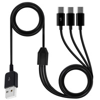 USB 2.0 Type A Male to 3 type-c Male Splitter Y Data Sync and Charge Connector Adapter Cable 0.3m/1/1.5m
