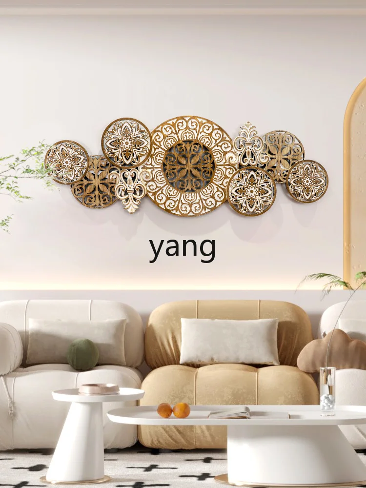 Yjq Living Room Sofa Background Wall Decoration Bedroom Bedside Pendant B & B Wooden Carved