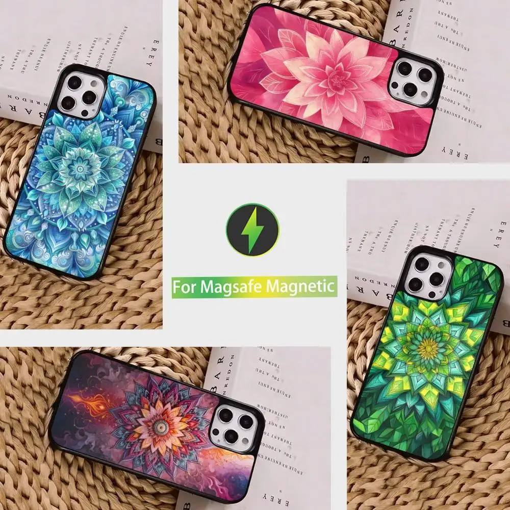 

Чехол для телефона Cool Art Totem Mandala для iPhone 16,15,14,17,13,12,11, Pro, Max, Plus, Mini, Magsafe, магнитный чехол для беспроводной зарядки