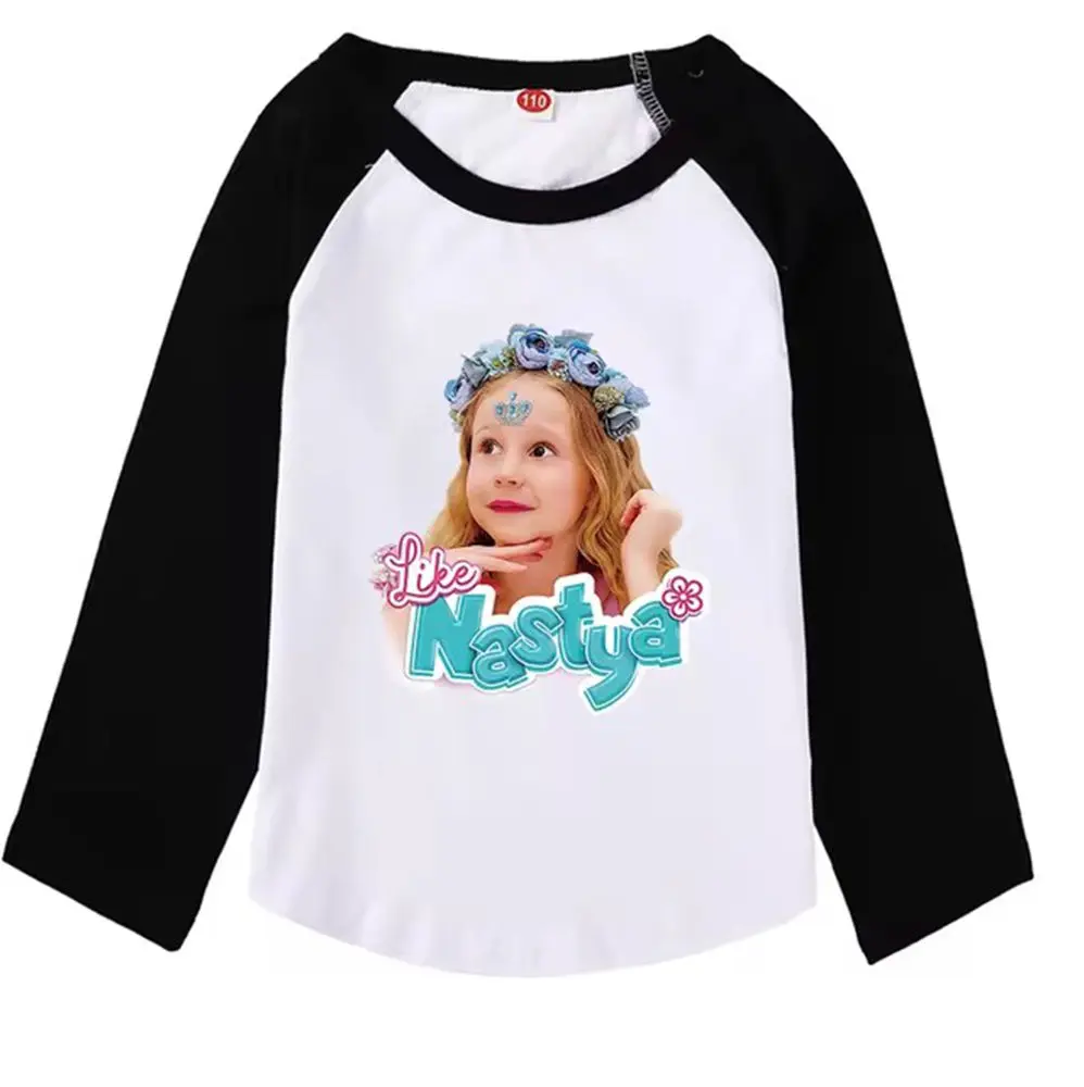 2024 Spring Summer Long Sleeve T-shirt Kids Graphic Pullover Russian Like Nastya Boys Girl T-Shirts O-Neck Children's Clothing