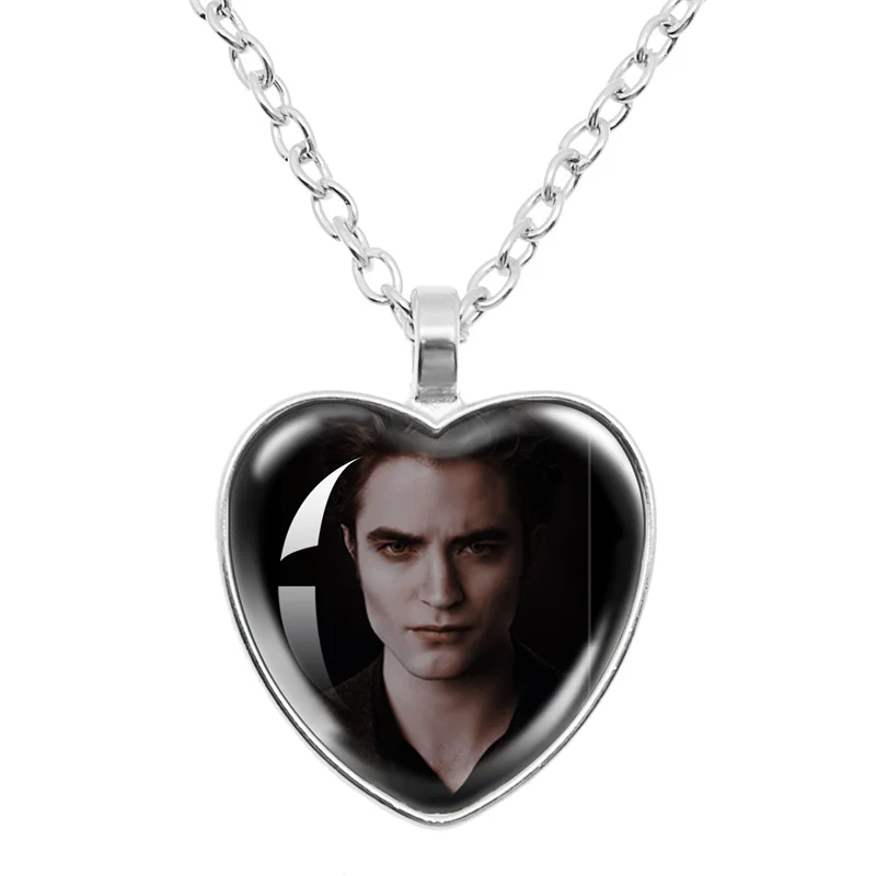 Movie Bella Edward Jacob Renesmee Pendant Necklace Glass Cabochon Twilight Character Chain Girl Women Fashion Jewelry