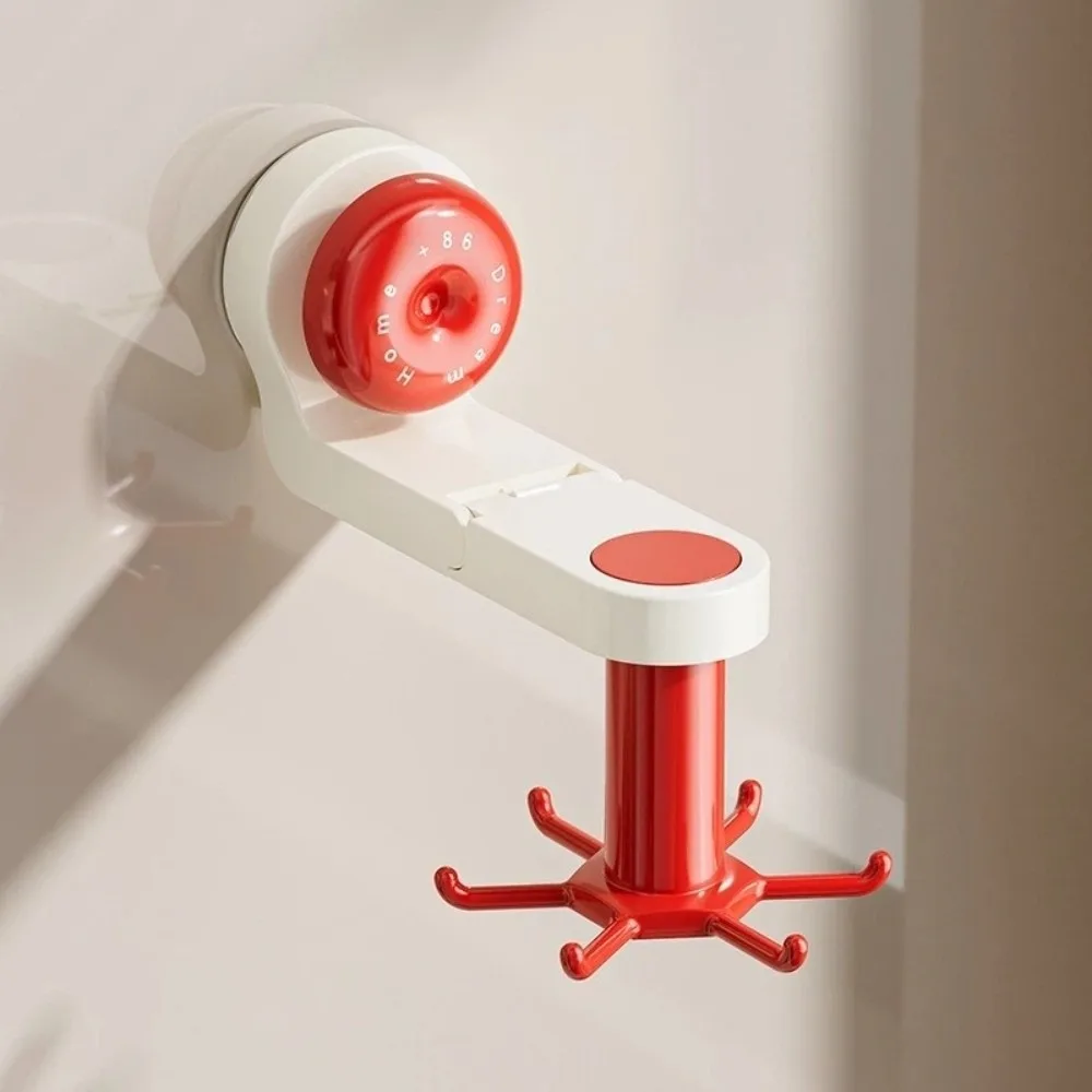 Rotatable Kitchen Rotating Hook Six-Claw Space-Saving Wall Mounted Storage Rack with Suction Cup Spatula Storage Rack Kitchen