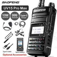 2025 BaoFeng UV-15 PRO V2 10W Powerful Dual Band Walkie Talkie Type-C Charger Long Range UV15 Pro Transceiver Ham Two Way Radio