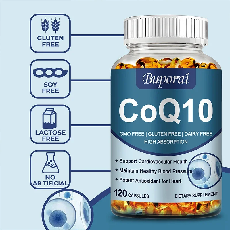 Coenzyme Q-10 - Natural Antioxidant Promotes Heart Health and Cellular Energy, Beneficial Absorption, Immune System