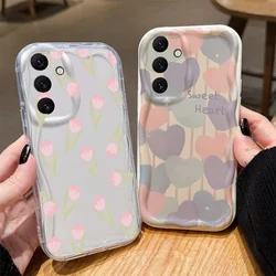 Phone Case For Huawei Honor 90 Lite 20 50 SE Nova 5T 11 7 9 10 P30 P40 Mate 30 40 Pro Cover Flower Love Heart Wavy Edge