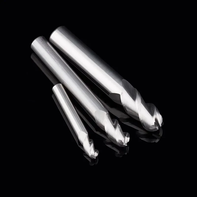 WOY R0.5-R10 HRC55 3-Flute Ball Milling Cutter Tungsten Steel Carbide For Aluminum CNC Mechanical Machining Center End Mills