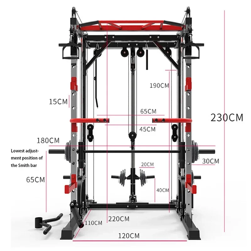 -Multi-Functional Deep Squat Bench Push Rack, Commercial Fitness, Arm Muscle, Abdominal Power Strength Training