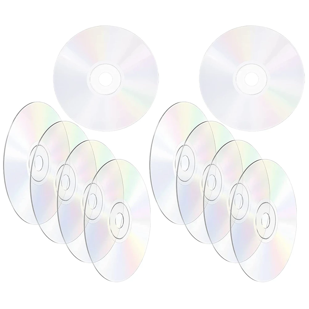 

10pcs Aesthetic Wall Decor Clear Handmade Cd Discs For Painting Diy Household Cd Discs Craft Room Empty Black Mirror Stickers