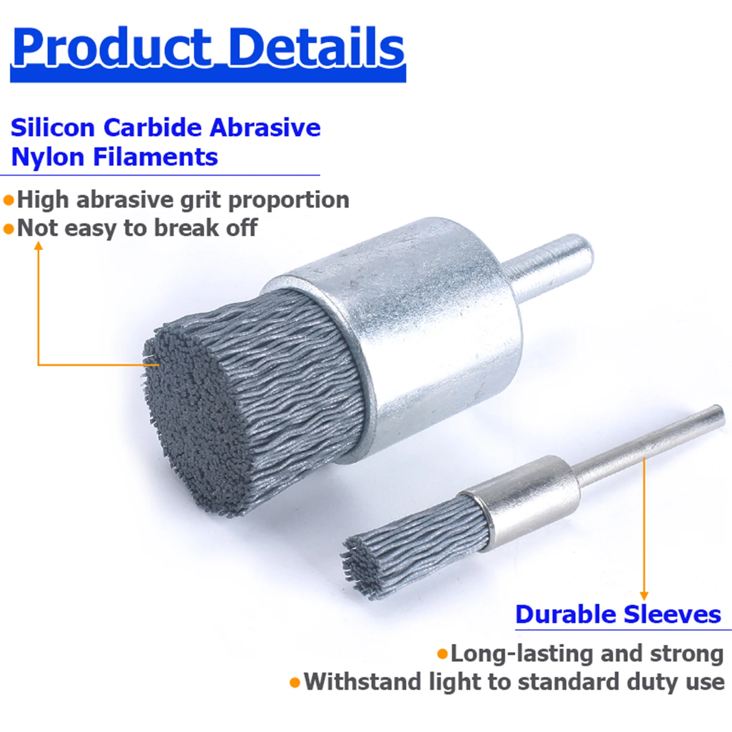 النايلون شقة نهاية فرشاة جلخ خيوط كربيد السيليكون حفار كهربائي تنظيف المعادن الصدأ لدغ إزالة التآكل سطح التشطيب #3