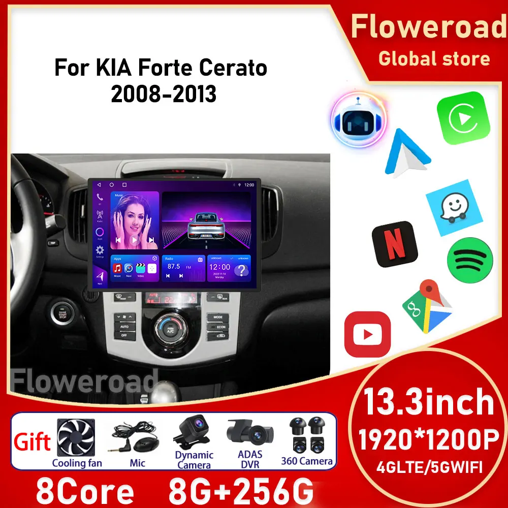 

Android For KIA Forte Cerato 2008 - 2013 Car Stereo Radio Multimedia Video Player Supports Reversing Camera Navigation GPS DSP