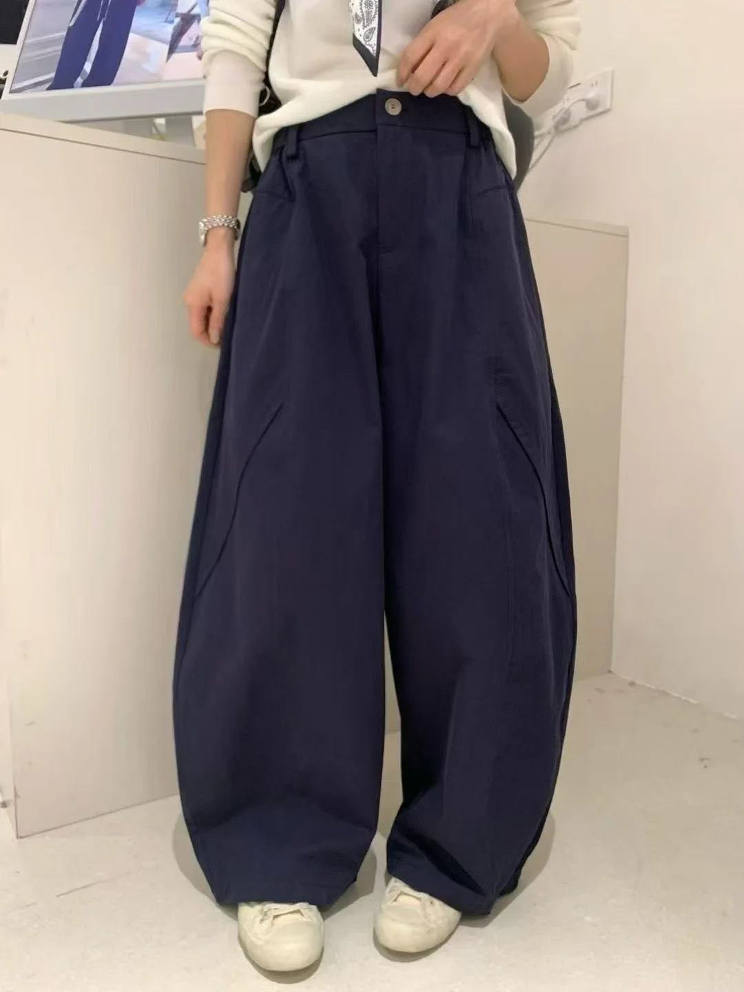 

High Waist Straight Leg Pants Women's Casual Trousers Loose Fit Spring Autumn High Waist ket Detail F2520