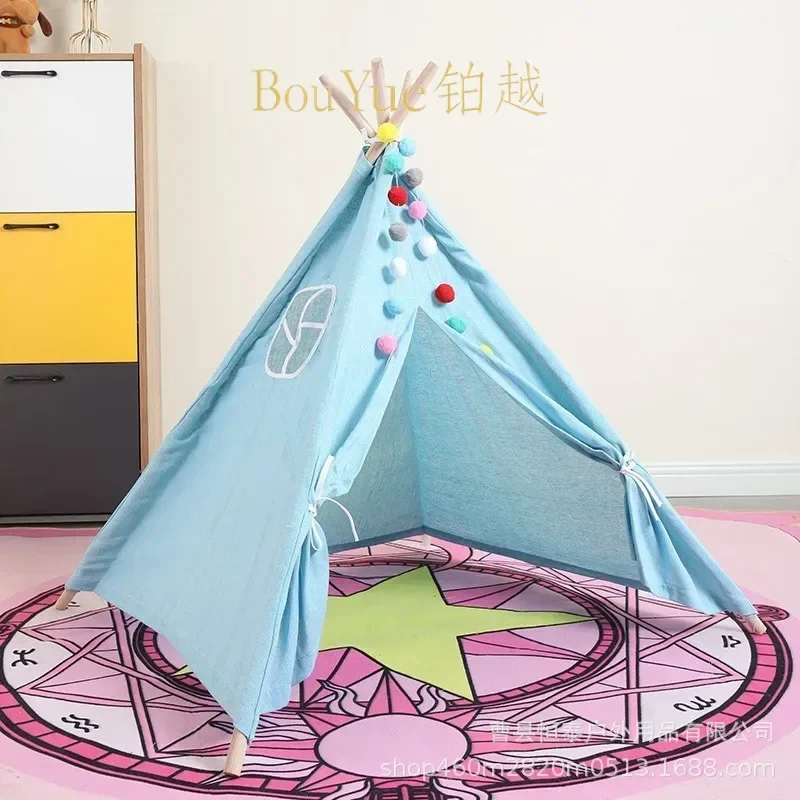 Kids Indoor Teepee Tent Triangle Playhouse for Boys Girls Princess Castle Reading Corner Children Home Toy House