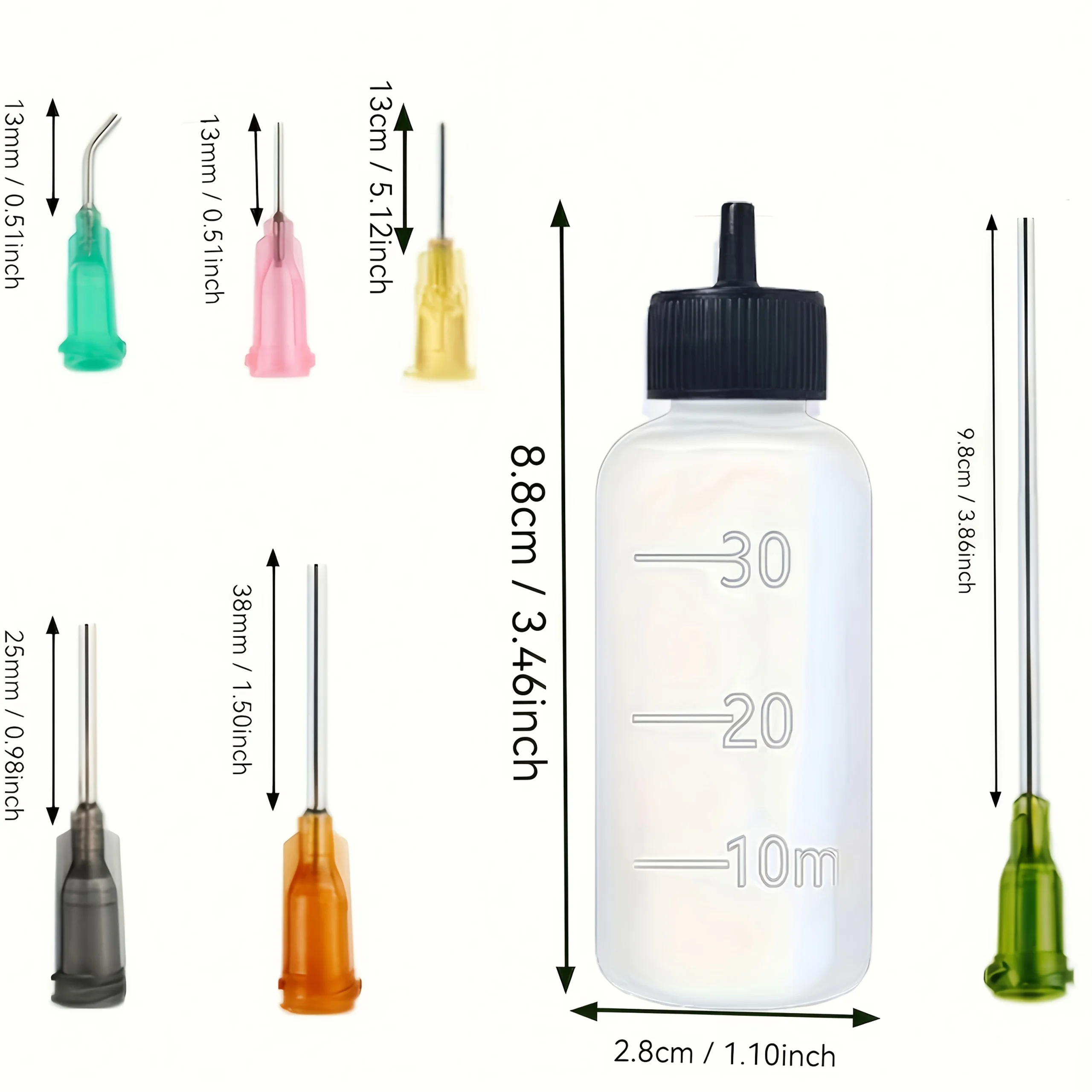 18PCS Plastic Squeeze Bottle, Precision Gun Oil Bottle, LDPE Motor Oil Applicator, 14G-30G Stainless Steel Applicator .