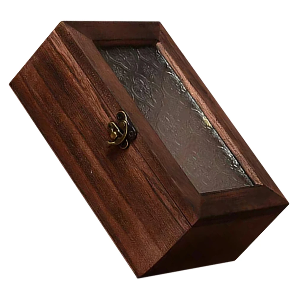 

Vintage Wooden Jewelry Box Glass Window Clasp Design Jewelry Storage Case Organizer for Rings Earrings Necklaces Gift for Women