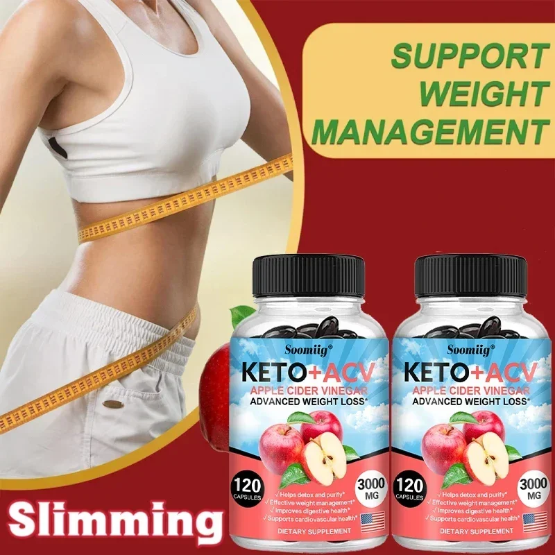 Ketone + Apple Cider Vinegar Capsules - Helps with Detoxification, Effective Weight Management, and Improved Digestive Health