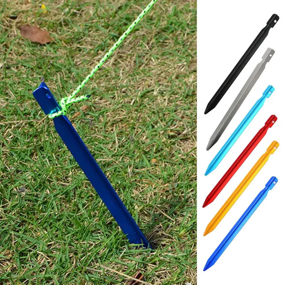 

10Pcs 18cm Camping Tent Pegs Aluminum Alloy Tent Stakes Pegs Triangular V-shape Rod Stakes Nail Spike Stakes Tent Accessories