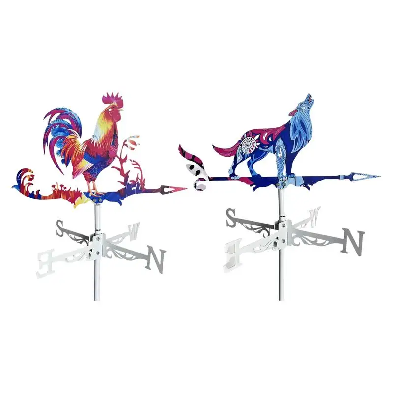 Metal Rooster Weathervane Yard Garden Barn Ornament Weather Vane Roof Weather Vanes Outdoor Animals Decorations Garden Art Decor