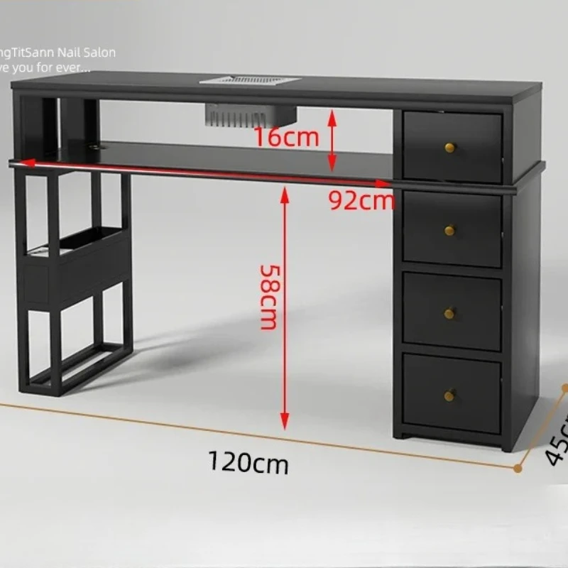 

Modern Black Salon Nail Secure Table Manicure Beautiful Aesthetic Desk Manicure Equipment Storage Furniture Mesas De Manicurista