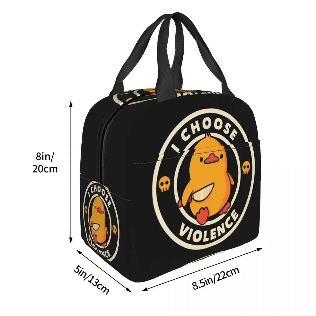 I Choose Violence Insulated Lunch Bags Cooler Bag Lunch Container Duck Meme Leakproof Tote Lunch Box Food Storage Bags School