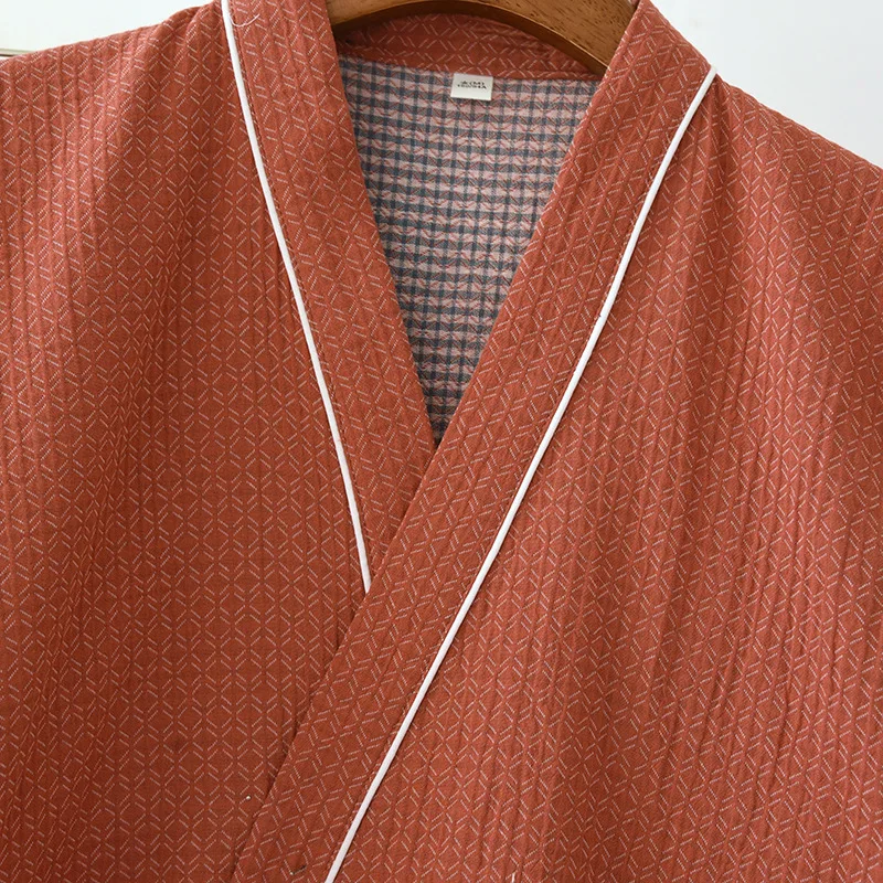 2026 Frühjahr/Sommer Neues Japanisches Kimono-Set für Paare, 100% Baumwolle, Lässiger Zweiteiler für Männer und Frauen, Gemütliche Hauskleidung mit Fellbesatz, Schlafanzug – Detail 7
