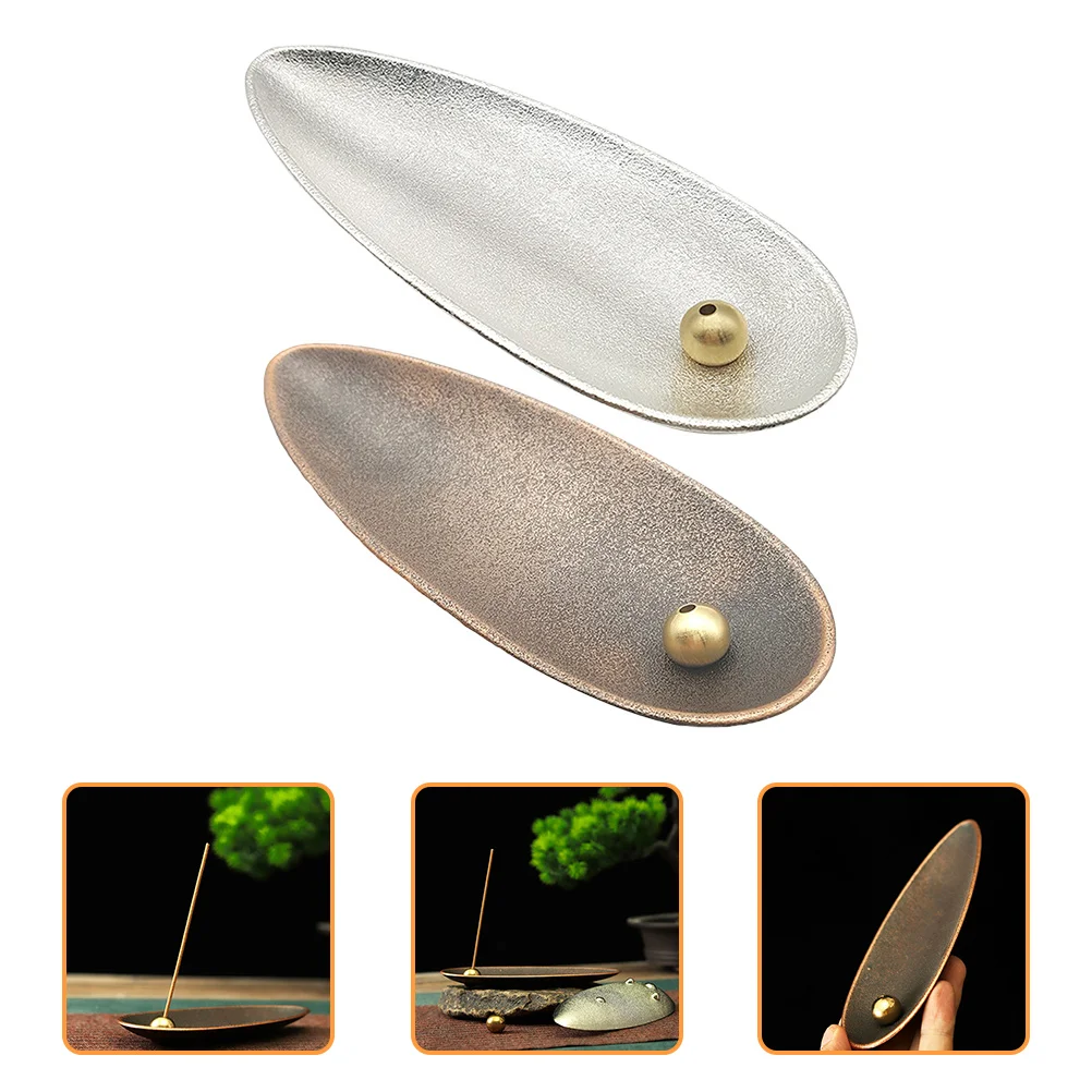 

2Pcs Incense Stick Holder Copper Alloy Stylish Elegant Texture Suitable for Living Room Office Hotel Incense Burner Ornament