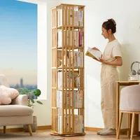 Rotating bookshelf 360 degree floor storage shelf Internet celebrity home simple student bookcase